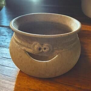 Hilborn Pottery Studio Smiley Face Small Bowl Pot 3.25"